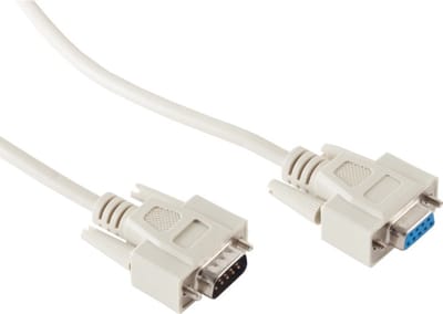 Seriële RS232 verlengkabel 9-pins SUB-D (m) - 9-pins SUB-D (v) / gegoten connectoren - 3 meter