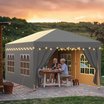 Paviljoen 3x6 m met 6 zijwanden - Pop-up Partytent, Waterdicht, Verstelbaar en duurzaam