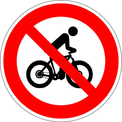 Fatbikes verboden bord - kunststof 100 mm