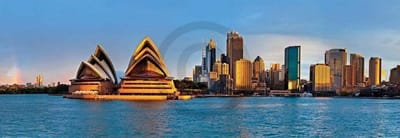 Kunstdruk Shutterstock - Sydney circular quay panorama 95x33cm