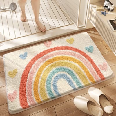 VHV - Badmat - Deurmat - Badmat antislip - Deurmat binnen - 50 x 80 cm - Antislip en Absorberend - Machinewasbaar - Zacht en Comfortabel voor Douche en Bad - Stijl 7