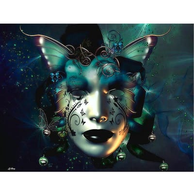 Peinture diamant à faire soi-même, masque de beauté, broderie diamant, pierres rondes, mosaïque 20X30CM blue