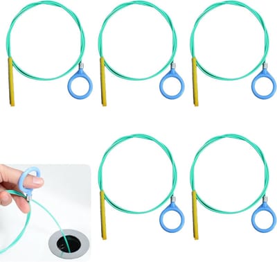 Set van 5 Flexibele Afvoerreinigers van 90 cm met Micro Haak en Nylon Coating voor Badkamer, Keuken en Doucheafvoer