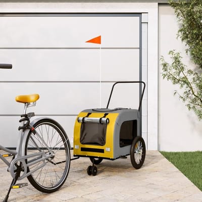 Fietskar voor Huisdieren - Huisdieren Aanhanger - Veilig Vervoeren - Waterafstotend - Niet Gespecificeerd - Geel Grijs
