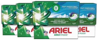 Ariel Wasmiddel Allin1 Pods Alpine - 4 x 12 stuks - Voordeelverpakking