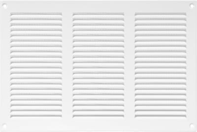 Stalen ventilatierooster met insectenbescherming voor HVAC – 30 x 20 cm, wit