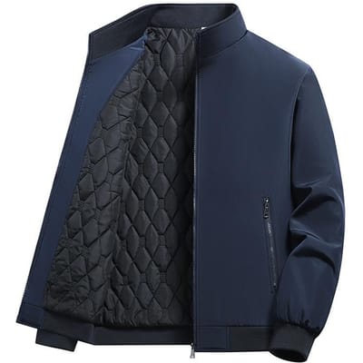 Papa Automne et Hiver Nouveau Veste d'âge moyen et âgé Manteau pour homme avec Coton Épaissi Chaud Col Vêtements Décontractés Rembourrés en coton Homme 5XL black