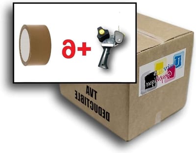 Afrolpistool 50 mm plakband - 6 rollen Havanne bruin - 66 meter