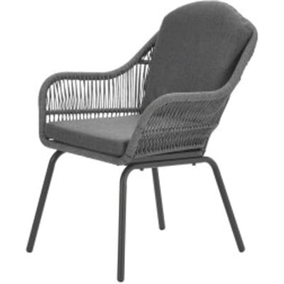 Garden Impressions Triton dining fauteuil carbon black rope mid grey mystic grey