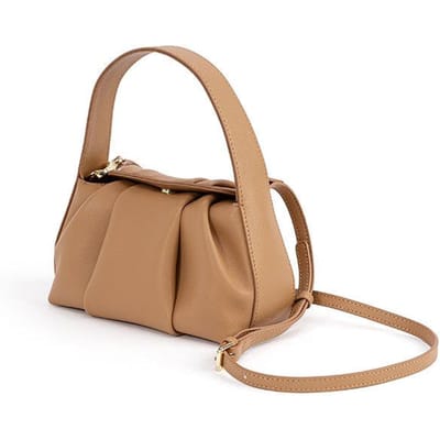 Frans Geplooide Wolkentas Veelzijdige en Modieuze Handtas Leer Dames Crossbody Tas
