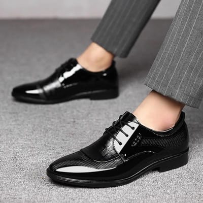Heren Leren Schoenen Nieuwe Zakelijke Formele Schoenen Grote Maten Schoenen Heren Veterschoenen Bruiloftsschoenen Veelzijdige Casual Leren Schoenen 39 gray