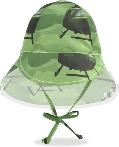 Baby Zonnehoed - Kinderpet Zomer - Bescherming Tegen Zon - Verstelbare Pasvorm - 48-57 cm Omtrek - Groen Camouflage