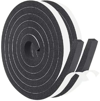 Zelfklevende schuimstrips, zeer veerkrachtige schuimafdichtingstape (62 meter x 2 rollen, zwart)