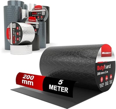 Waterdichte butylband 20 cm x 5 m - Zelfklevend, UV-bestendig, Corrosiebestendig, Verouderingsbestendig