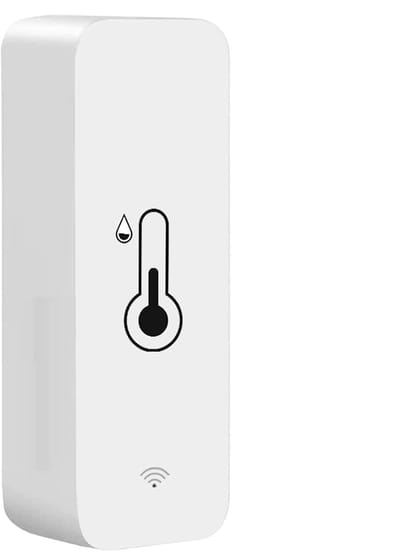 Temperatuur Vochtigheidssensor - Klimaat Monitor - Omgeving Bewaken - Realtime Updates - 7.1 x 2.5 cm - Wit