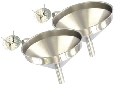 Set van 2 RVS Keukentuiten met zeef voor onzuiverheden 14 cm Fackelmann