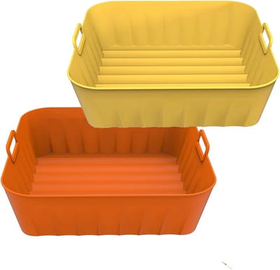 2-Pack Vierkante Siliconen Air Fryer Liners 8.2" voor 3.8-6.5 QT Airfryer Herbruikbare Air Fryer Pot Air Fryer Inserts - ShopVlot