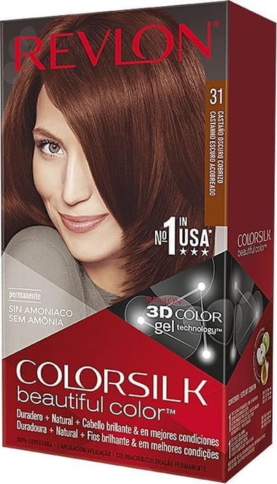 Haarkleur Zonder Ammoniak Colorsilk Revlon Donker koper kastanje
