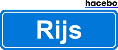 Hacebo - Plaatsnaam Sticker - 29x10 CM - Rijs sticker - Verkeersborden sticker - grappige cadeaus - Rijs