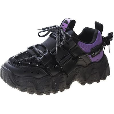 Dames Chunky Sneakers Nieuw Mesh Ademend Comfortabel Plateauschoenen Damesmode Alles-Match Zwart Coole Casual Schoenen Mujer 36 paars