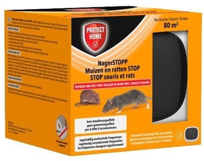 Protect Home Ultrasonic verjager Muis en Rat (80 m²) - Effectieve Rattenverjager - Met gratis cheatsheet