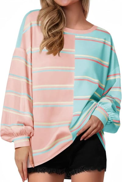 Dailygoods- Tuniek Oversized - Lange Mouwen - Ronde Hals - Ademend Materiaal - Casual Top - Perfect voor Dagelijks Gebruik