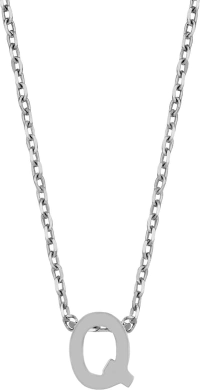 Cadeau voor haar New Bling 9NB-907Q Zilveren Ketting Dames - letterhanger - Q - Initiaal sieraad - Zilverkleurig