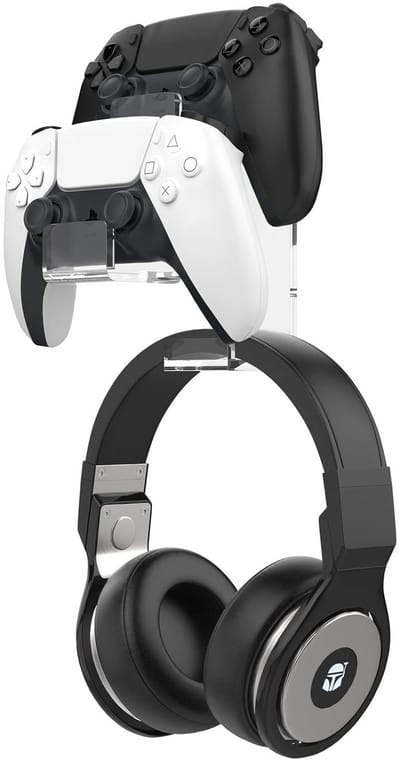 Dailygoods - Controller-standaard - Gamepad-houder - Stijlvol en georganiseerd - Helder - Hoofdtelefoonhanger - Voor gamers - Wandmontage