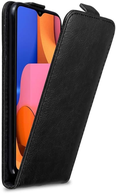 Cadorabo Hoesje geschikt voor Samsung Galaxy A20s in ZWARTE NACHT - Beschermhoes in flip design Case Cover met magnetische sluiting