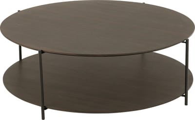 J-Line salontafel Rond - hout/metaal - donkerbruin - large