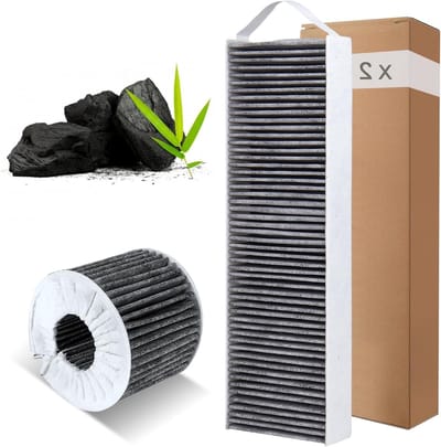 Set van 2 Actieve Koolstoffilters voor Afzuigkappen, Vervangfilters voor Effectieve Luchtzuivering en Geurverwijdering