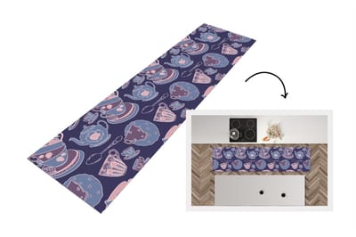 Keukenloper - Loper keuken - Patroon - Thee - Kop - Theepot - 200x50 cm - Keukenloper vinyl