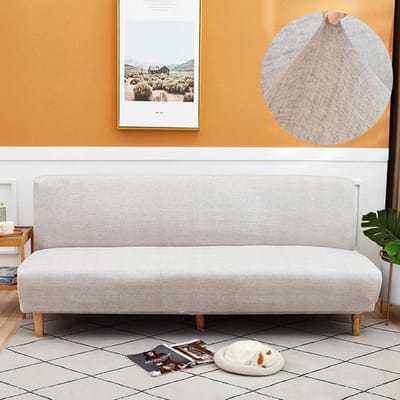 Housse de canapé-lit pliante pour salon, housses de canapé sans bras, matériau élastique en Spandex, housses souples S(length 120-150cm)