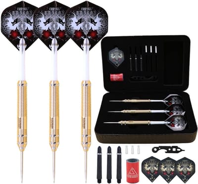 Stalen Dartpijlen - Dart Set - Precisie Werpen - Decoratief Draak Ontwerp - 23 Gram - Zwart