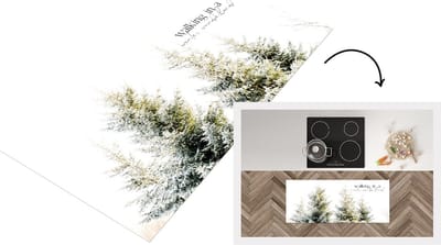 Keukenloper - Loper keuken - Kerstboom - Winter - Sneeuw - 120x50 cm - Keukenloper vinyl