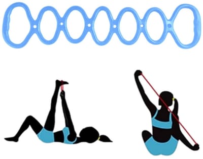 1 stuk - weerstandsband met zeven gaten - yoga-rekband - weerstandsband - yoga band - blauw - 12,5*61 cm - Thuis sporten - geschikt voor fitness, Pilates, yoga en fysiotherapie
