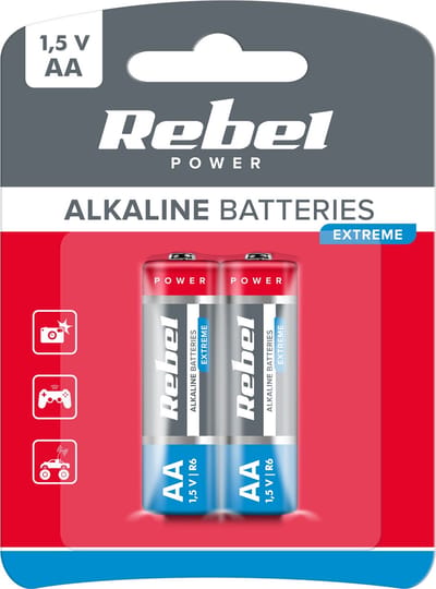 REBEL Extreme Serie - Alkaline Batterijen - AA - 1,5 V - 2 Stuks