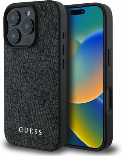 Hoes voor Apple iPhone 16 Pro Max, Guess, 4G Classic, Zwart