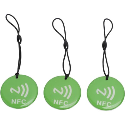 10 Porte-clés NFC Couleur Verte Puce NTAG213 35CM Portable Programmable Étiquette Porte-clés NFC black