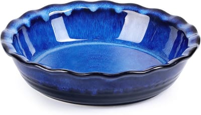 Diepblauwe Keramische Quichevorm 25,5 cm - Ovenbestendig Tartevorm voor Taarten en Quiches