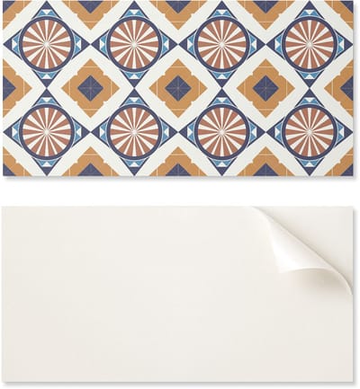 Zelfklevend vinylpaneel met print, 100x50 cm, geometrisch patroon met cirkels.
