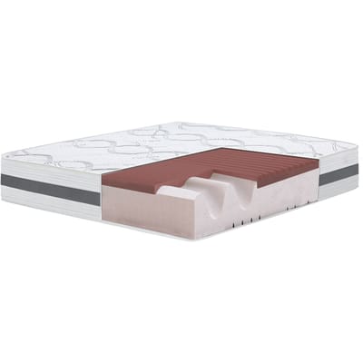 The White Stone Traagschuim Matras 80x190 cm Hoogte 27 cm | Hypoallergeen en Ademend Tijk | Orthopedische Zelfvormende Eigenschappen | Medium-Stevig | Gemaakt in Italië