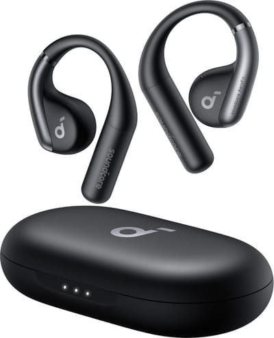 soundcore AeroFit by Anker - Draadloze open oordopjes - Supercomfort - Goede pasvorm - Ergonomische oorhaakjes - Gebalanceerd geluid - IPX7 - 42 uur speeltijd - Bluetooth 5.3 - Appbediening - Duidelijk bellen