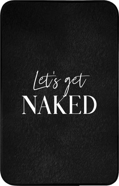WC mat 50x80 cm - Antislip - Quotes - Let's get naked - Zwart - Spreuk - Toiletmat - Vloermat - Douchemat - Toilet tapijt - Toiletmatten
