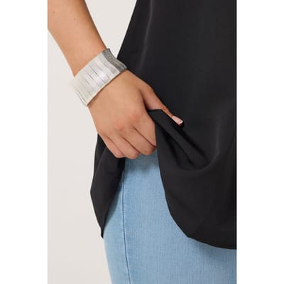 Yours Zilverkleurige Statement Stretcharmbandsize One Size