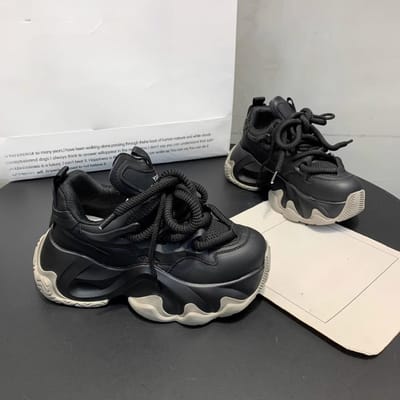 Leren Papa Schoenen Muffin Dikke Zool Verhogend Kleine Damesschoenen Lente Nieuwe Veelzijdige Casual Sportschoenen 40