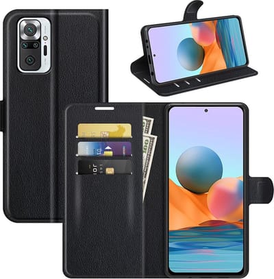 Coverup Hoesje - Geschikt voor Xiaomi Redmi Note 10 Pro Hoesje - Coverup Book Case - Zwart