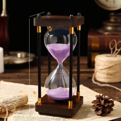 30/60 Minuten Kantoor- en Huismeubilair Creatieve Houten Zandloper Timer Zandloper Uurglas Decoratieve Decoratie Klokken 60mins paars