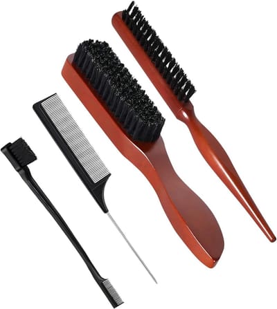 Set van 2 Natuurlijke Varkensharen Haarborstels voor Haar en Baard - Grote en Kleine Borstels voor Stijl en Verzorging