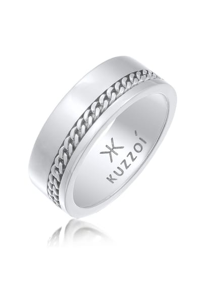 KUZZOI - Ring - Heren Band Chunky Chain in 925 Sterling Zilver - Heren